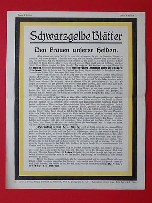 Old leaflet chatter yellow leaves to the women of our heroes around 1915 (7545