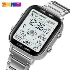 SKMEI Back Light Display Sport Pedometer Digital Watches Mens Stopwatch