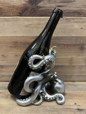 Octopus Silver Resin Wine Holder 8" x 7"