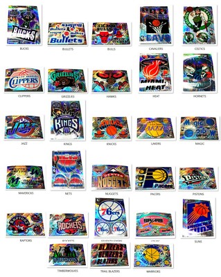 NBA BASKETBALL 1997 VENDING MACHINE PRISMATIC STICKER 3.25'' x 2.25'' YOU PICK ONE
