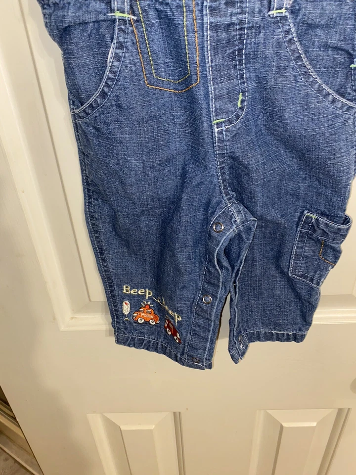 Mono vaquero The Children Place equipo al aire libre talla 3/6 meses jersey bordado Foto 4 de 4