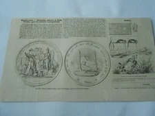 Engraving 1855 - Medal donated to Said Pasha by the European colony