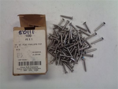 ALMA BOLT 050111 FLAT PHILLIPS TYPE A SCREW #6 X 1 LOT OF ( 100 ) 
