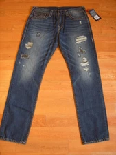 AUTHENTIC TRUE RELIGION BRAND JEANS MEN GENO RELAXED SLIM SUPER T JEANS