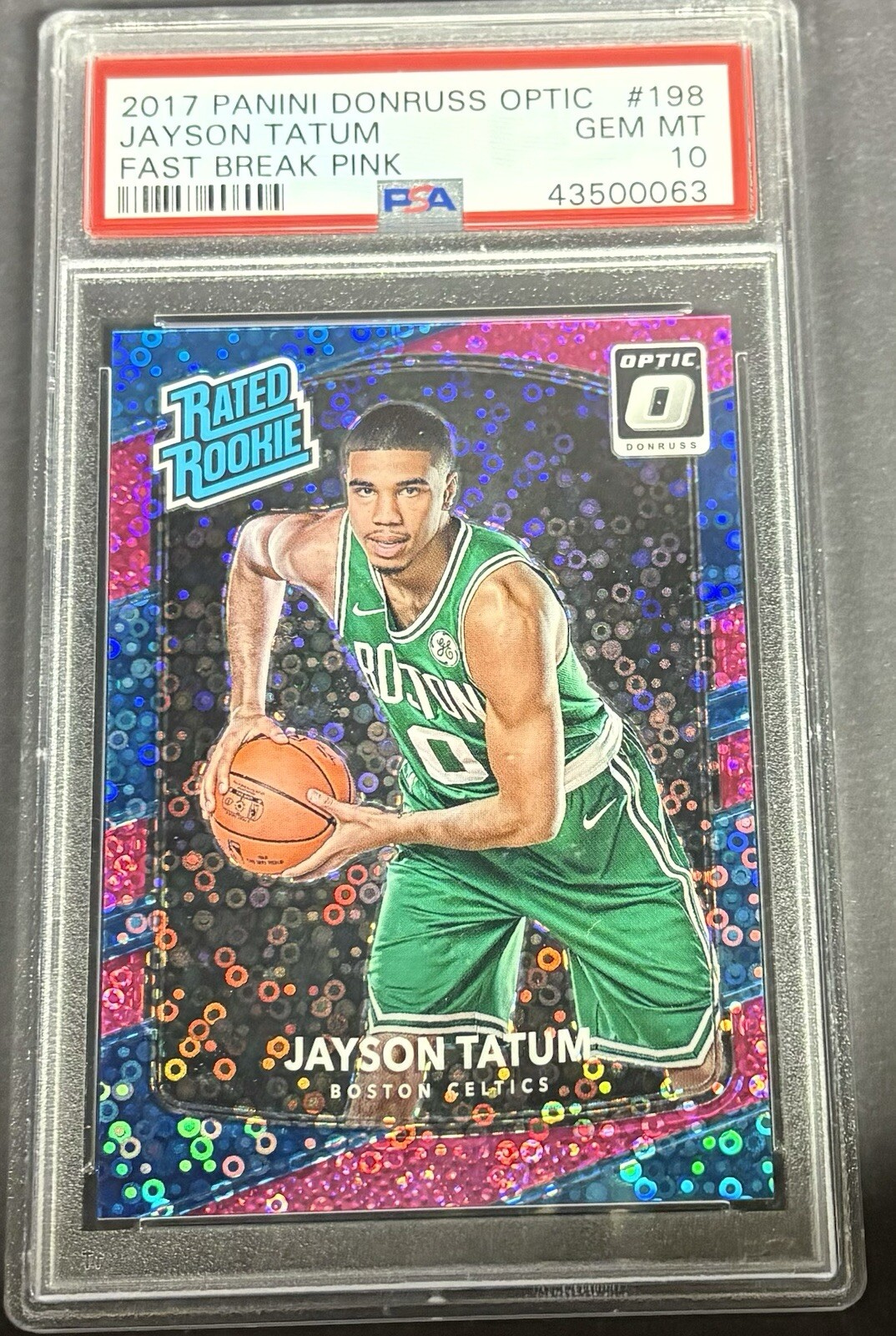 2017 Panini Donruss Optic Jayson Tatum Fast Break Pink # 198 PSA 10 /20 POP 6