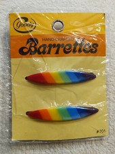 Vtg 1975 Goody Rainbow Barrettes with Wire Clasp USA Made 2.25 Miss Teens 701
