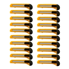 MotoProducts Yellow Utility Knives Lot of 20 Box Cutters Manual Lock