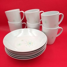 6 Melamine Bowls and Mugs White Melamine Plates Picnic Camping Outdoor