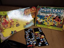 Vintage Super Deluxe Smurf Land Colorforms 1981 4115 incomplete for parts