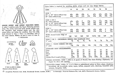 1955 Vintage Sewing Pattern DRESS B30