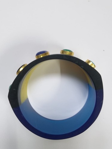 Beautiful Double Color Resin Bangle Bracelet Handmade Bangle Summer Jewelry Gift - Picture 4 of 6