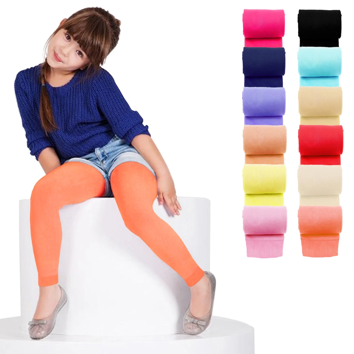 KIDS FASHION Girls Soft Microfiber FOOTLESS Tights 40 Denier