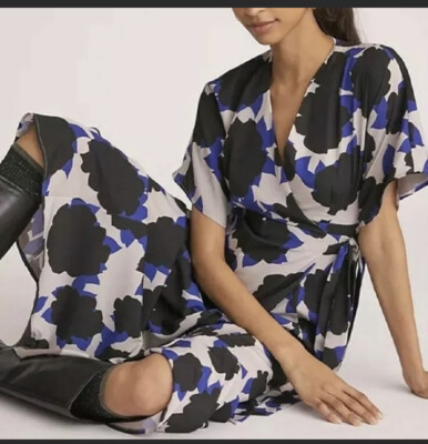 Anthropologie by Hutch Abstract Wrap Maxi Dress Size L | eBay