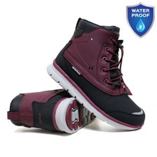 Girls Waterproof Boots Walking Hiking Ski Snow Winter Kids Ankle Fur Shoes Size