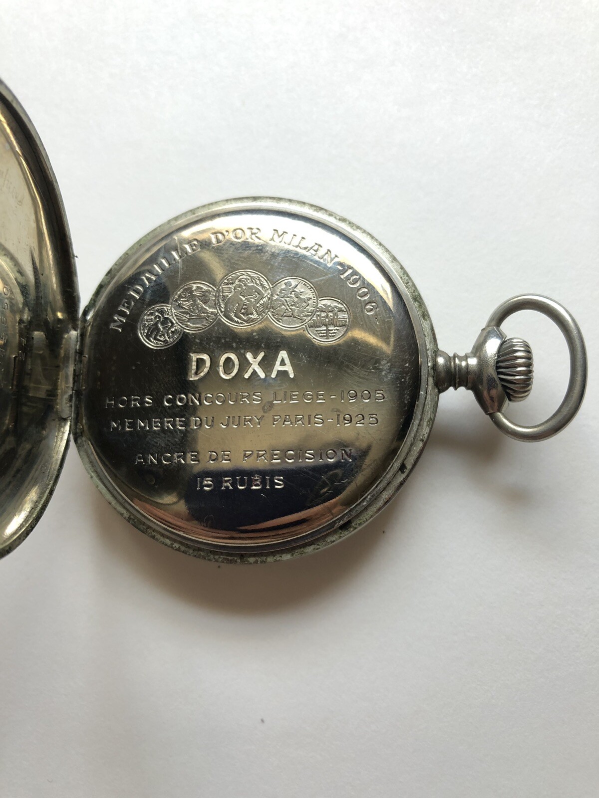 Montre De Poche Antique DOXA Médaille D'Or - Suisse 1906, Argent, Mécanique à Remontage - État Occasion