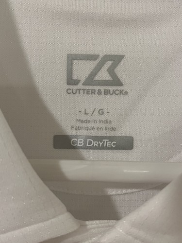Cutter & Buck White DryTec Polo Golf Shirt Sz Large I.L.A. Logo Embroidered USMX - Picture 2 of 14