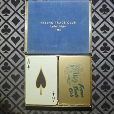 Fresno Trade Club Ladies' Night 1965 VTG playing cards two decks
