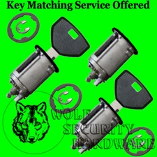 Jeep Wrangler 1991-2001 Door Rear Key Lock Cylinder Set 2 Keys BLACK Face