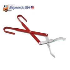 NEW Outdoor Campfire Fireplace Tongs, 20" Long, Log Grabber red