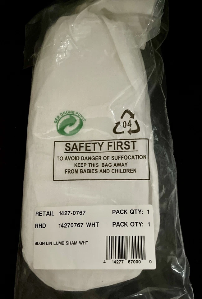 Hardware de restauración vintage lavado lino belga farsa lumbar BLANCO Foto 2 de 4