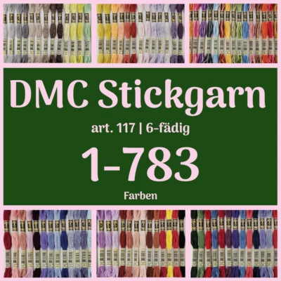 DMC Stickgarn Farben 1-783 | 8m 6-fädig Mouline Sticktwist für Kreuzstich