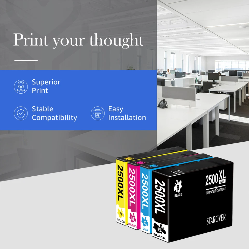 4x XL Tinten für Canon MAXIFY MB5050 MB5150 5100 MB5350 5450 ersetzt PGI-2500XL - Bild 4 von 4