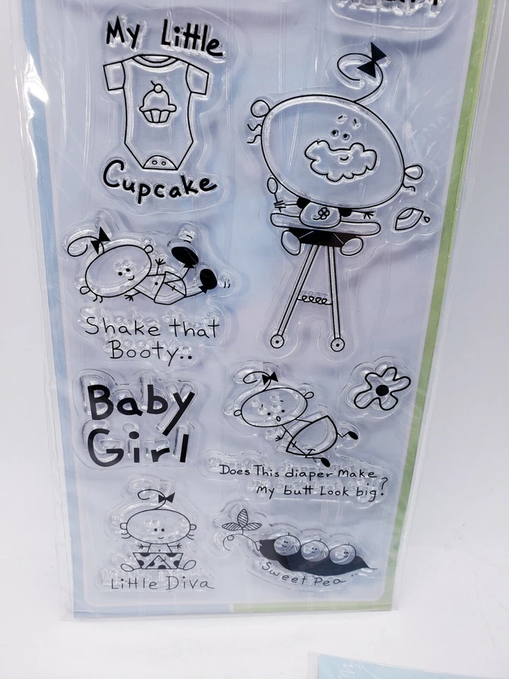 Lote de 4 Selos Inkadinkado: Desejos Quentes de Férias, Pequeno Cupcake, Pássaros em Galore + - Imagem 4 de 4