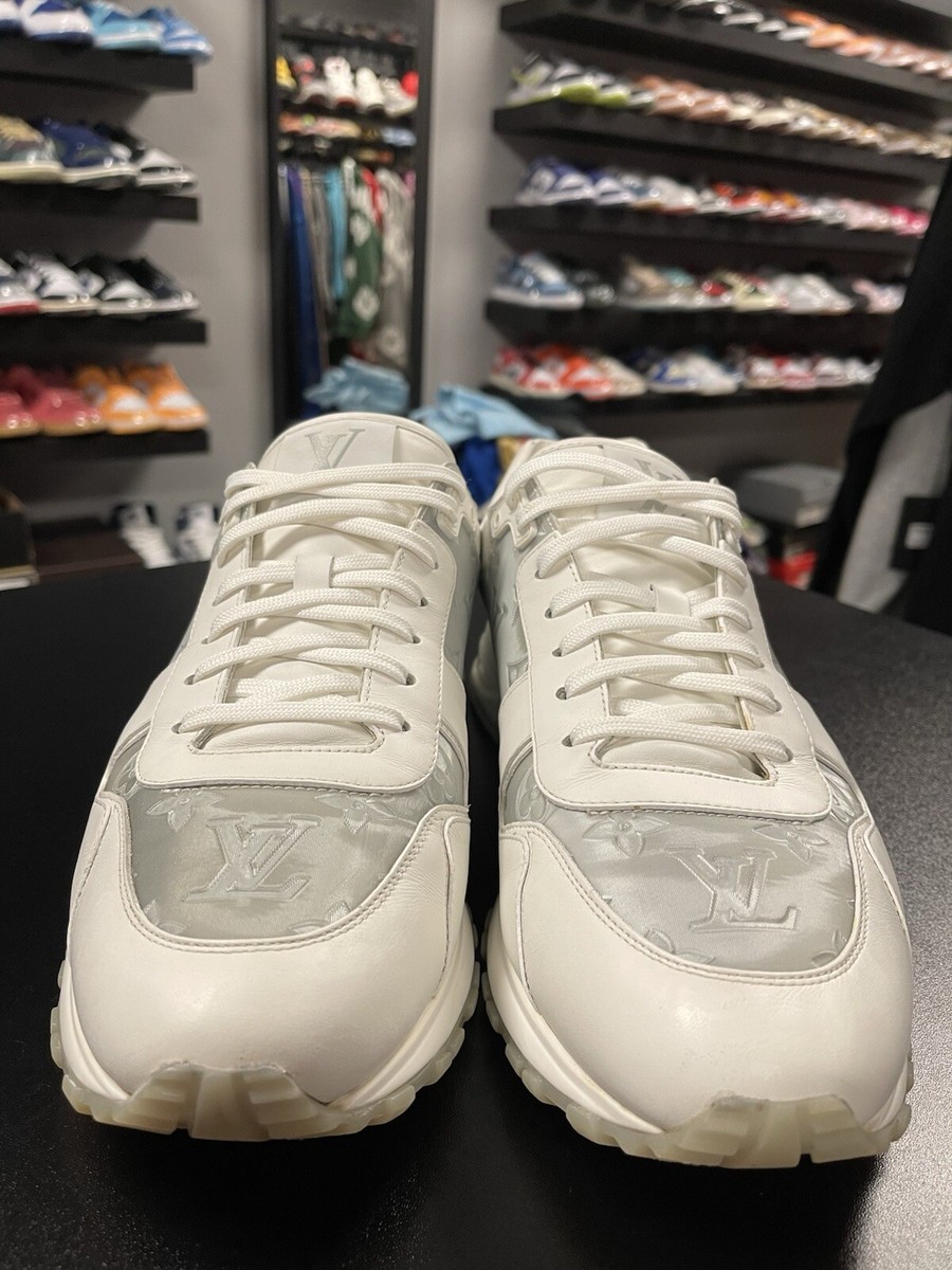 Size 9.5LV/10.5US Louis Vuitton Run Away Sneaker White iridescent
