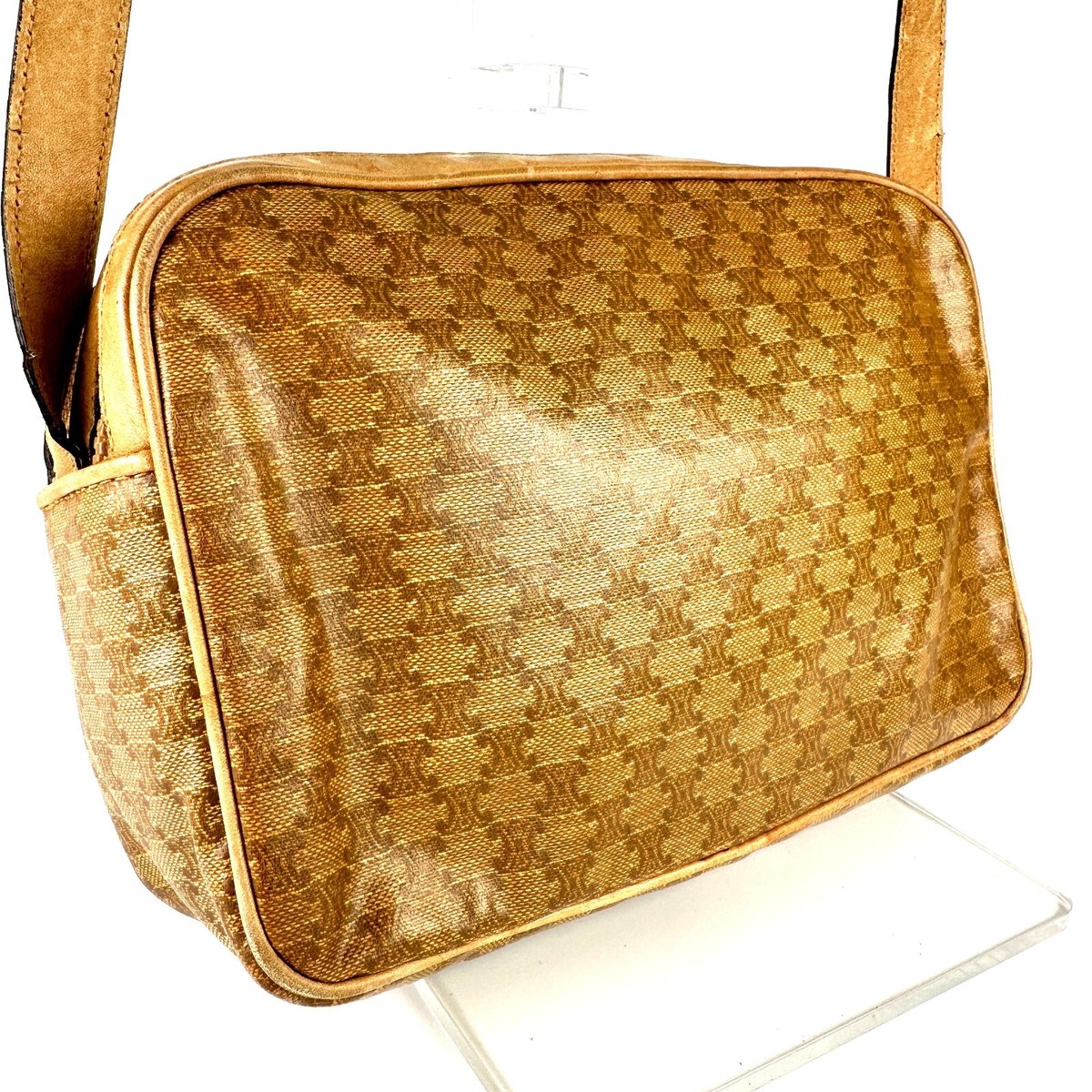 【廃盤】モノグラム　send CELINE Vintage Triomphe Macadam PVC Leather Cross Body Shoulder