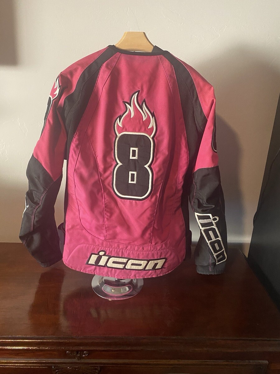 Icon Motosports Stage 2 Merc Motorcycle Women's Large Pink