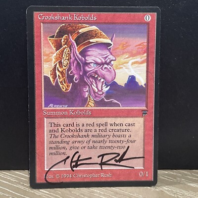 Crookshank Kobolds - Legends Signed Rush MTG NM Magic: The Gathering Free Ship