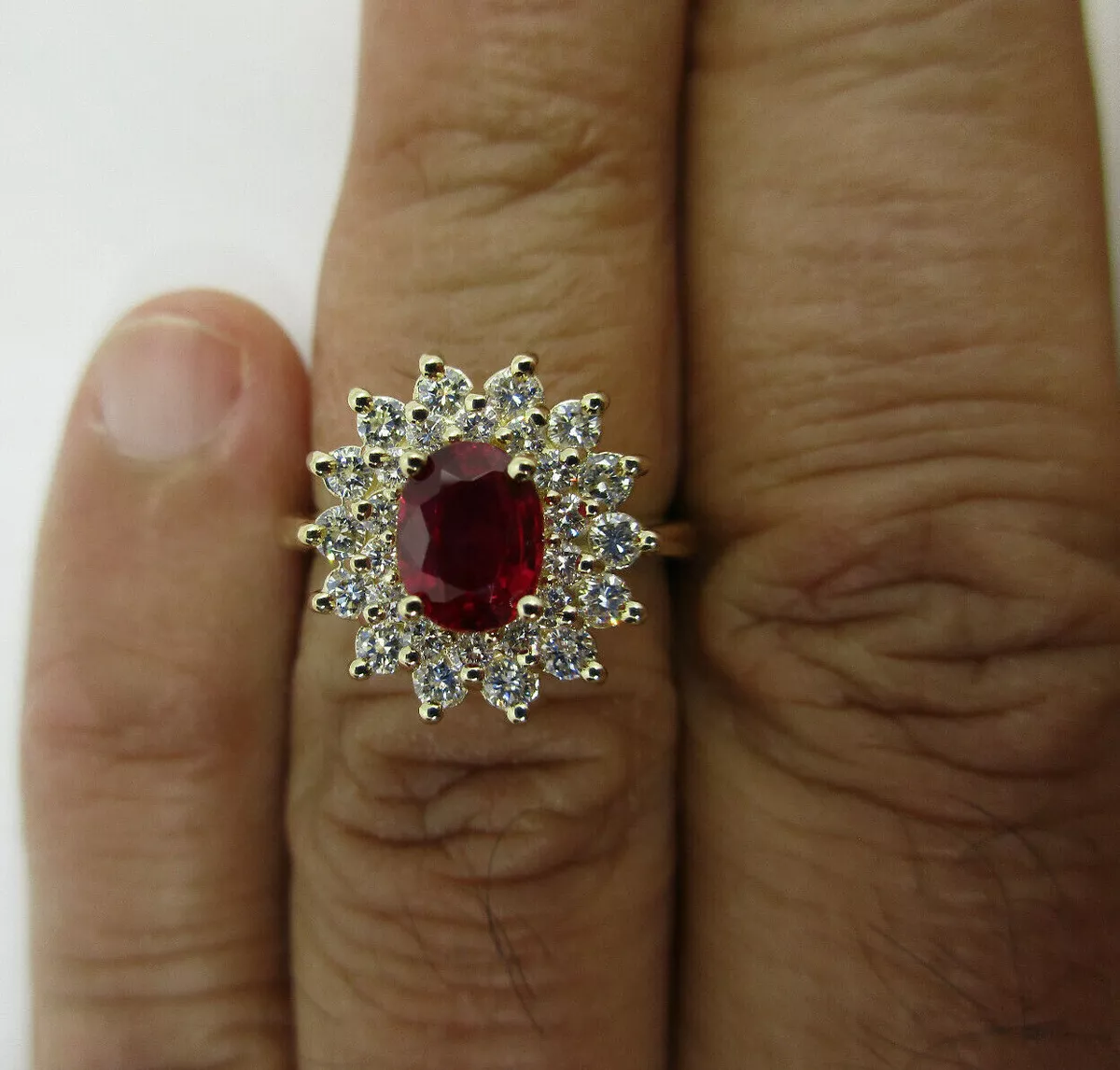 1.75 Carat 14K Gold Diamond Ruby Ring Diamond 3 4 Carat F VS2 Value 6 500