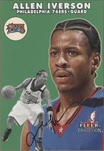 2000-01 Fleer Autographics ALLEN IVERSON Auto Signature Card HOF