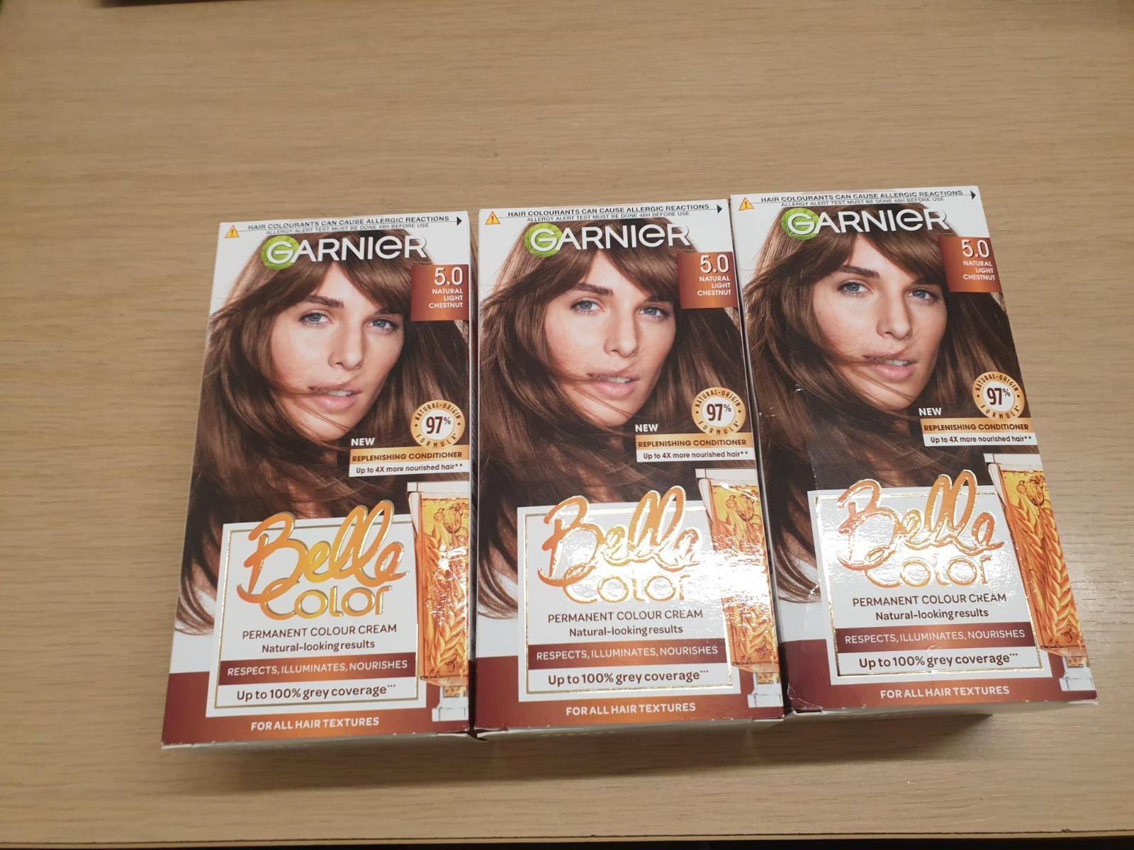 Garnier Belle Color 5 Natural Light Chestnut Permanent Hair Dye X3 JUST £23.99