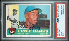 1960 TOPPS ERNIE BANKS AUTOGRAPH CUBS HOF PSA 3 AUTO 6