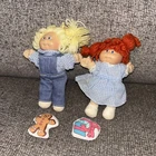 VTG 1980’s Cabbage Patch Kids Pin Ups Mini Plush Red Head + Blonde Lot Of 2 READ