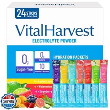 24 Sticks Electrolytes Powder Packets 7 Flavors Sugar Free Hydration Packets