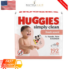 Huggies Simply Clean Baby Wipes Fresh Scent 192 Count 3 Pack Flip-Top 