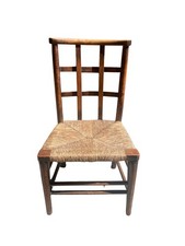 Antique Arts & Crafts Cotswold Fireside Lattice Back Chair Attributed To Heals