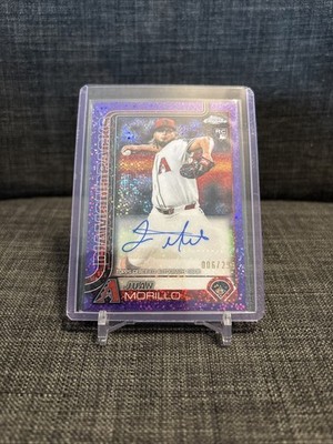 Topps 2025 Chrome Update Juan Morillo RC Auto Purple Speckle 6 /299 Diamondbacks