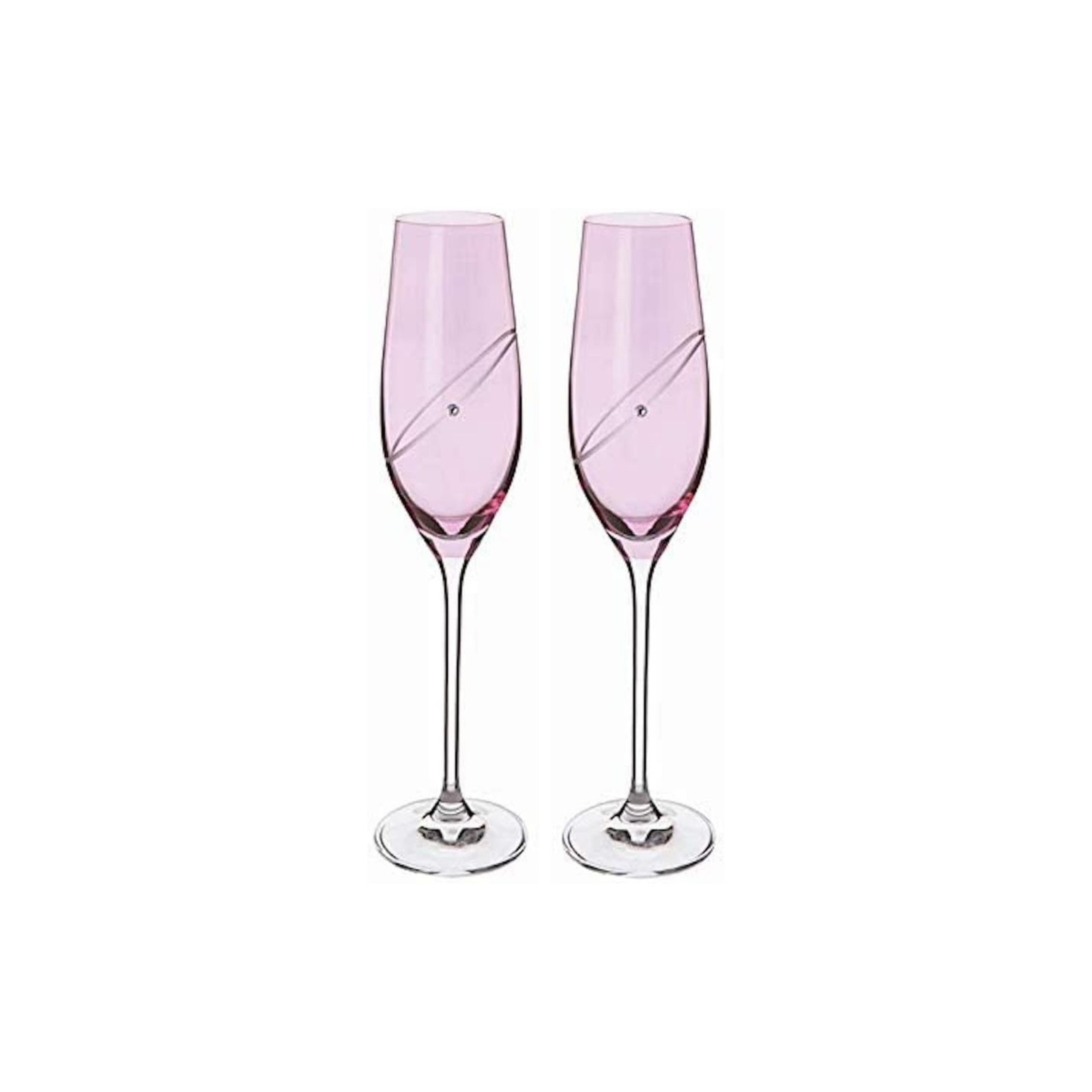 Dartington Celebrate Ruby Champagne Flute Pair Boxed 40th Anniversary Gift