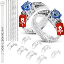 Ring Sizers for Loose Rings - 8 Easy-Clip Ring Adjusters and 6 Coil Adjusters