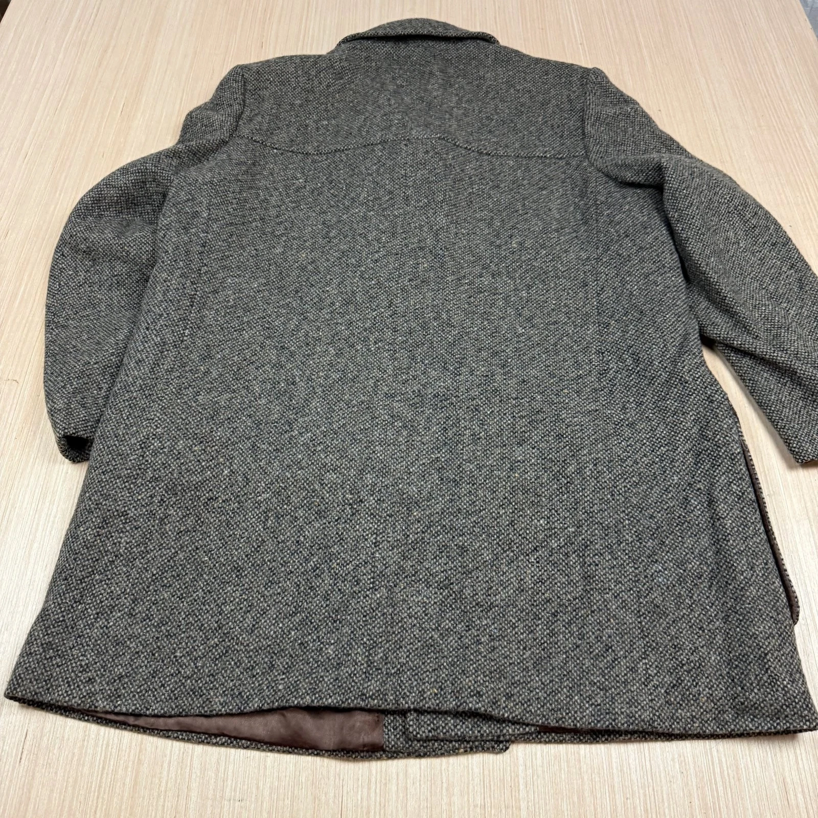 Vintage Tweed Wool Car Coat 42 Shooting 70s Jacket Yugoslavia Phillippe Vartin L image 10