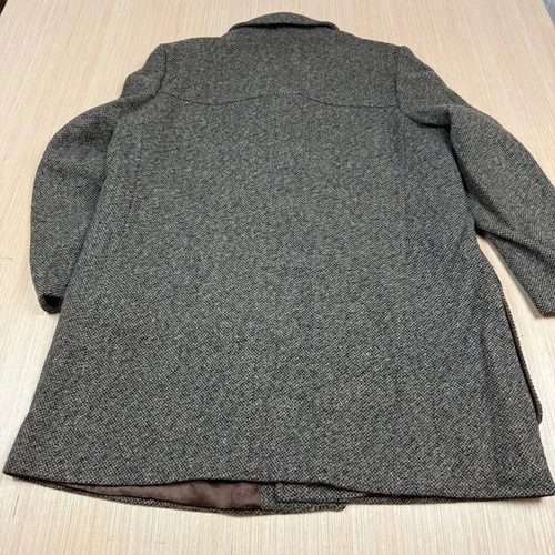 Vintage Tweed Wool Car Coat 42 Shooting 70s Jacket Yugoslavia Phillippe Vartin L image 10