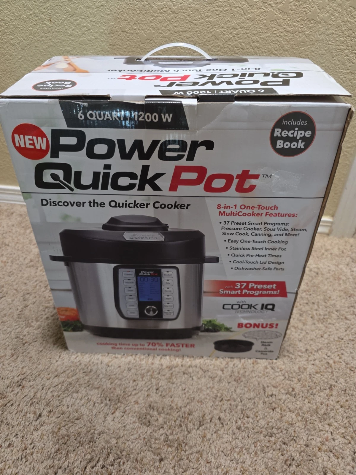 6 qt Power Quick Cooker Pot Pressure Cooker Tristar Y6D-36