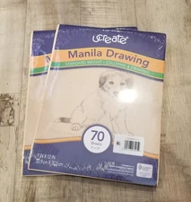 Lot Of 2 UCreate Manila Drawing Paper Standard Weight 9 in x 12 in 70 Sheets New