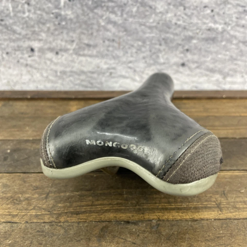 Asiento de sillín de bicicleta BMX Mongoose de colección negro gris acolchado Viscount 2901 Old School Foto 2 de 4