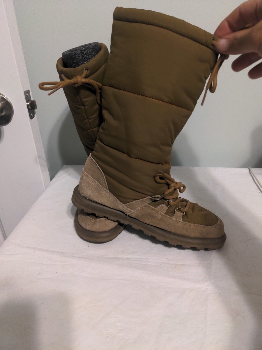 Sanuk Cariboot Suede Synthetic Down Warm Winter Boots 6 (37) Pull-on Tall Brown View 6