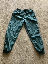 Nike Track Pants 90s Size Large Green Plain Swoosh Logo Nylon Windbreaker