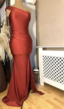 Burnt Orange One Arm Prom Bridesmaid Cocktail Maxi Dress By Fashion Nova Size 10